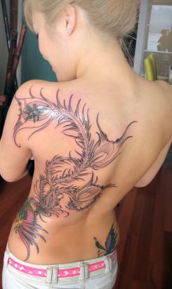 Phoenix Back Tattoo Design